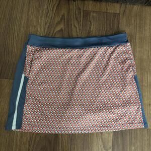 ✅PGA Tour Fish Print Side Block Athletic Golf Skort Skirt Short